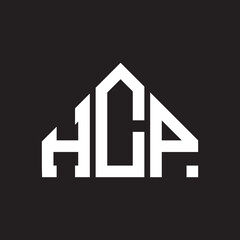 HCP letter logo design on Black background. HCP creative initials letter logo concept. HCP letter design. 