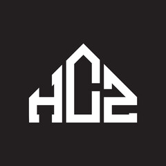 HCZ letter logo design on Black background. HCZ creative initials letter logo concept. HCZ letter design. 