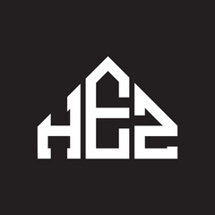 HEZ letter logo design on Black background. HEZ creative initials letter logo concept. HEZ letter design. 