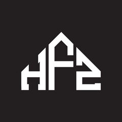 HFZ letter logo design on Black background. HFZ creative initials letter logo concept. HFZ letter design. 