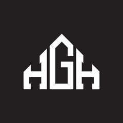 HGH letter logo design on Black background. HGH creative initials letter logo concept. HGH letter design. 