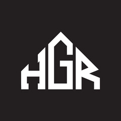 HGR letter logo design on Black background. HGR creative initials letter logo concept. HGR letter design. 