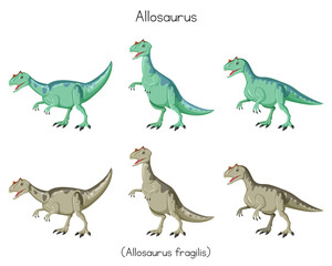 Allosaurus in green and gray color