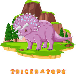 Dinosaur wordcard for triceratops