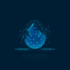 Happy Easter. Easter eggs form lines and triangles style design background.