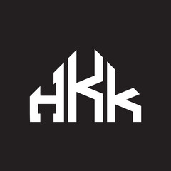 HKK letter logo design on Black background. HKK creative initials letter logo concept. HKK letter design. 