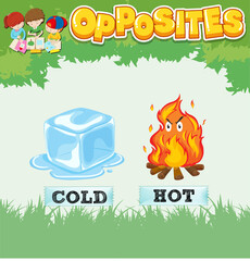 Opposite words for cold and hot