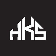 HKS letter logo design on Black background. HKS creative initials letter logo concept. HKS letter design. 