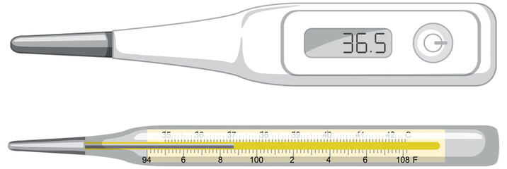 Thermometer mercury and digital thermometer
