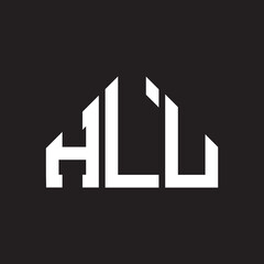 HLU letter logo design on Black background. HLU creative initials letter logo concept. HLU letter design. 