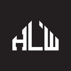 HLW letter logo design on Black background. HLW creative initials letter logo concept. HLW letter design. 