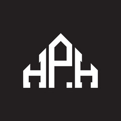 HPH letter logo design on Black background. HPH creative initials letter logo concept. HPH letter design. 