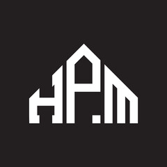 HPM letter logo design on Black background. HPM creative initials letter logo concept. HPM letter design. 