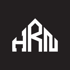 HRN letter logo design on Black background. HRN creative initials letter logo concept. HRN letter design. 