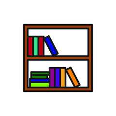 book shelf icon for website graphic resource, presentation, symbol