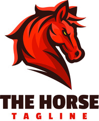 horse head character mascot logo
