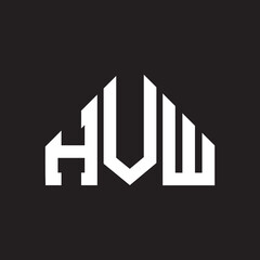 HVW letter logo design on Black background. HVW creative initials letter logo concept. HVW letter design. 