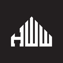 Obraz premium HWW letter logo design on Black background. HWW creative initials letter logo concept. HWW letter design. 