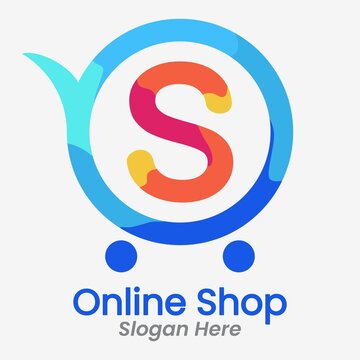 online shop logo full color. e-commerce logo. minimalist logo. OS letter logo