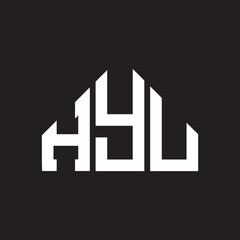 HYU letter logo design on Black background. HYU creative initials letter logo concept. HYU letter design. 