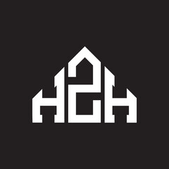 HZH letter logo design on Black background. HZH creative initials letter logo concept. HZH letter design. 