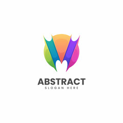Vector Logo Illustration Abstract Gradient Colorful Style.