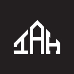 IAH letter logo design on Black background. IAH creative initials letter logo concept. IAH letter design. 