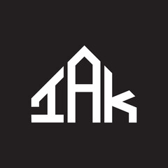 IAK letter logo design on Black background. IAK creative initials letter logo concept. IAK letter design. 