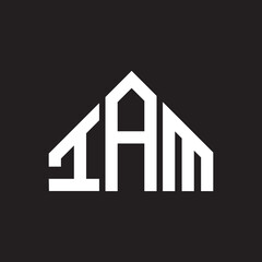 IAM letter logo design on Black background. IAM creative initials letter logo concept. IAM letter design 