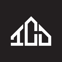 ICD letter logo design on Black background. ICD creative initials letter logo concept. ICD letter design .