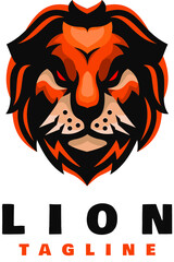 lion head character mascot logo