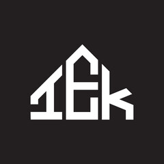 IEK letter logo design on Black background. IEK creative initials letter logo concept. IEK letter design. 
