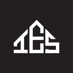 IES letter logo design on Black background. IES creative initials letter logo concept. IES letter design. 
