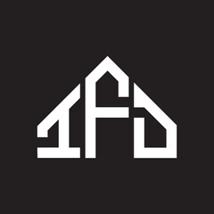 IFD letter logo design on Black background. IFD creative initials letter logo concept. IFD letter design. 
