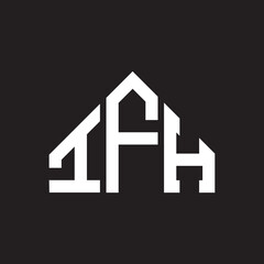 IFH letter logo design on Black background. IFH creative initials letter logo concept. IFH letter design. 

