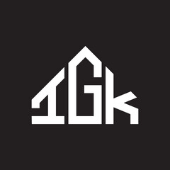 IGK letter logo design on Black background. IGK creative initials letter logo concept. IGK letter design. 
