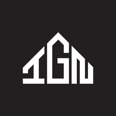 IGN letter logo design on Black background. IGN creative initials letter logo concept. IGN letter design. 
