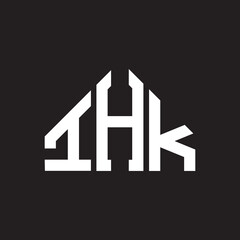 IHK letter logo design on Black background. IHK creative initials letter logo concept. IHK letter design. 
