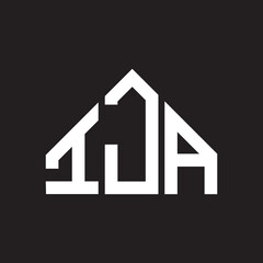 IJA letter logo design on Black background. IJA creative initials letter logo concept. IJA letter design. 