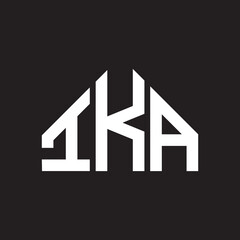 IKA letter logo design on Black background. IKA creative initials letter logo concept. IKA letter design. 