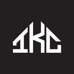 IKC letter logo design on Black background. IKC creative initials letter logo concept. IKC letter design. 
