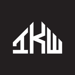 IKW letter logo design on Black background. IKW creative initials letter logo concept. IKW letter design. 