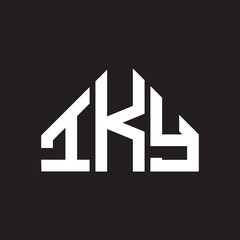 IKY letter logo design on Black background. IKY creative initials letter logo concept. IKY letter design. 