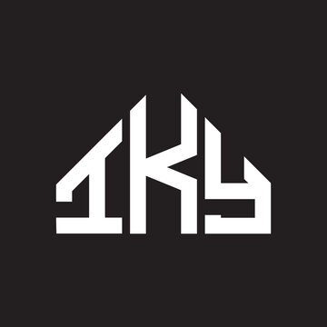 IKY letter logo design on Black background. IKY creative initials letter logo concept. IKY letter design. 