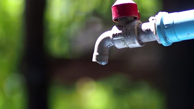red water tap