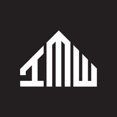 IMW letter logo design on Black background. IMW creative initials letter logo concept. IMW letter design. 