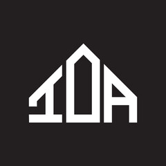 IOA letter logo design on Black background. IOA creative initials letter logo concept. IOA letter design. 