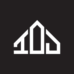 IOJ letter logo design on Black background. IOJ creative initials letter logo concept. IOJ letter design. 