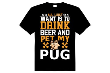 pug t-shirt design vector