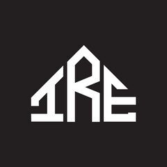 IRE letter logo design on Black background. IRE creative initials letter logo concept. IRE letter design. 